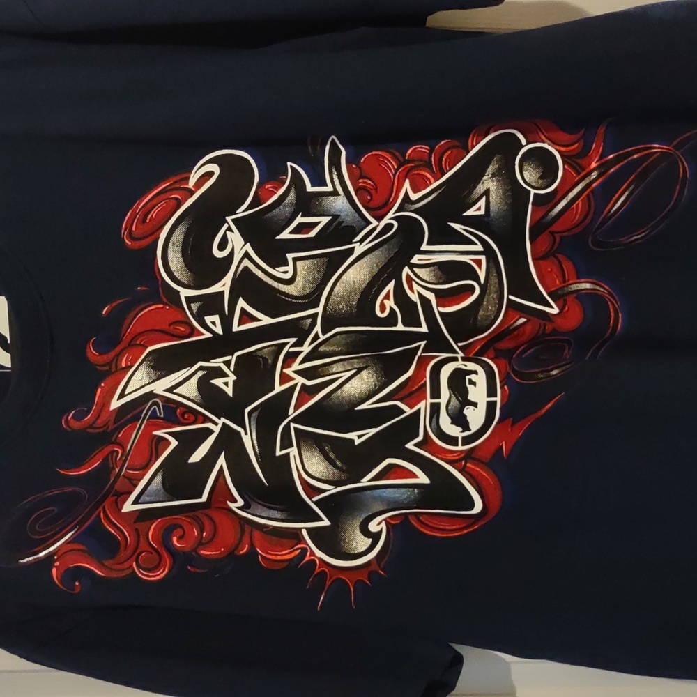 Ecko Unlimited Dark Blue Short Sleeve Graphic Tee Graffiti Style